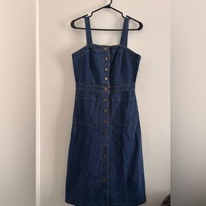 Denim Button-Down Midi Dress